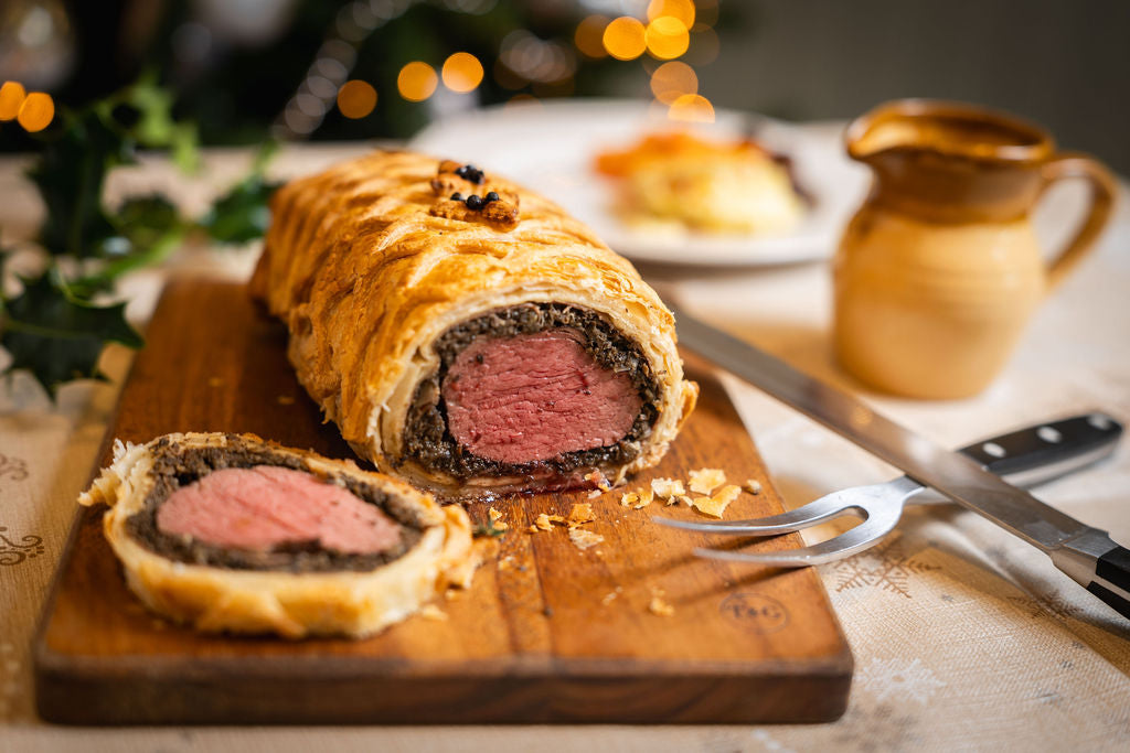 Marshall’s Aberdeen Angus Beef Wellington with golden lattice pastry