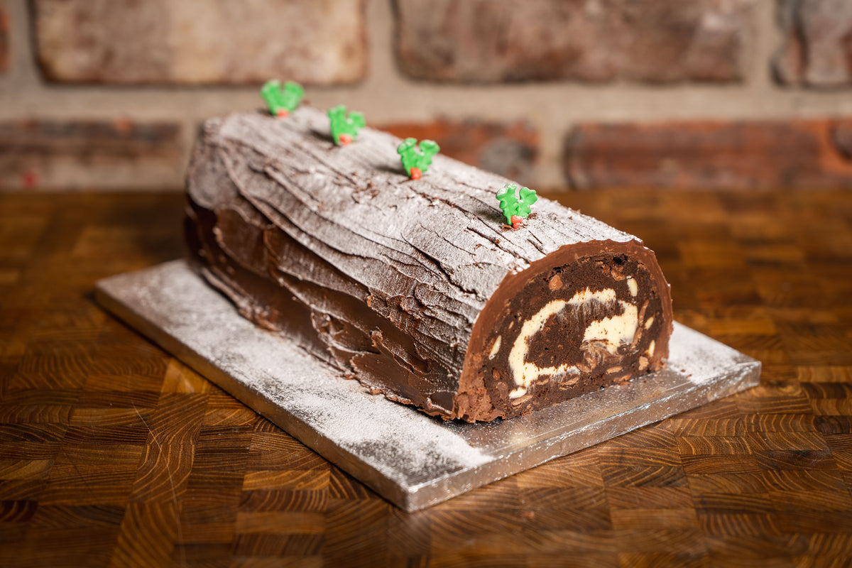 Mint Brownie Yule Log