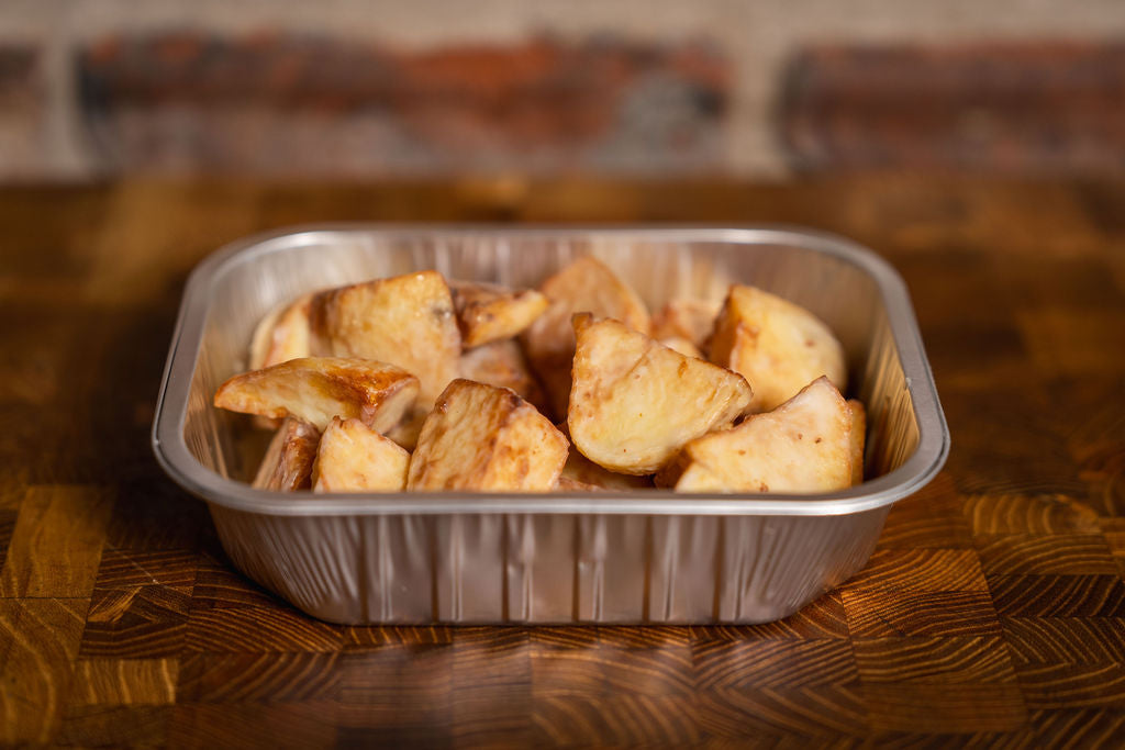 Marshall’s ready-to-roast homegrown potatoes prepared in a foil roasting tray