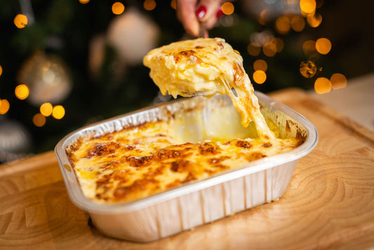 Creamy potato dauphinoise with garlic, cream and Gruyère cheese